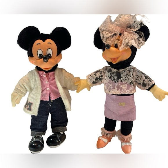 VTG Applause 1982 Disney’s‎ Mickey & Minnie Mouse Plush Stuffed Animal Toy Dolls - Picture 1 of 10